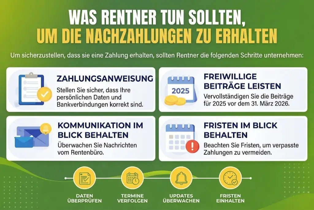 Was Rentner tun müssen, um die Nachzahlungen zu erhalten